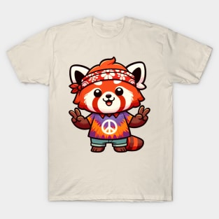 Red Panda's Hippie Peace T-Shirt